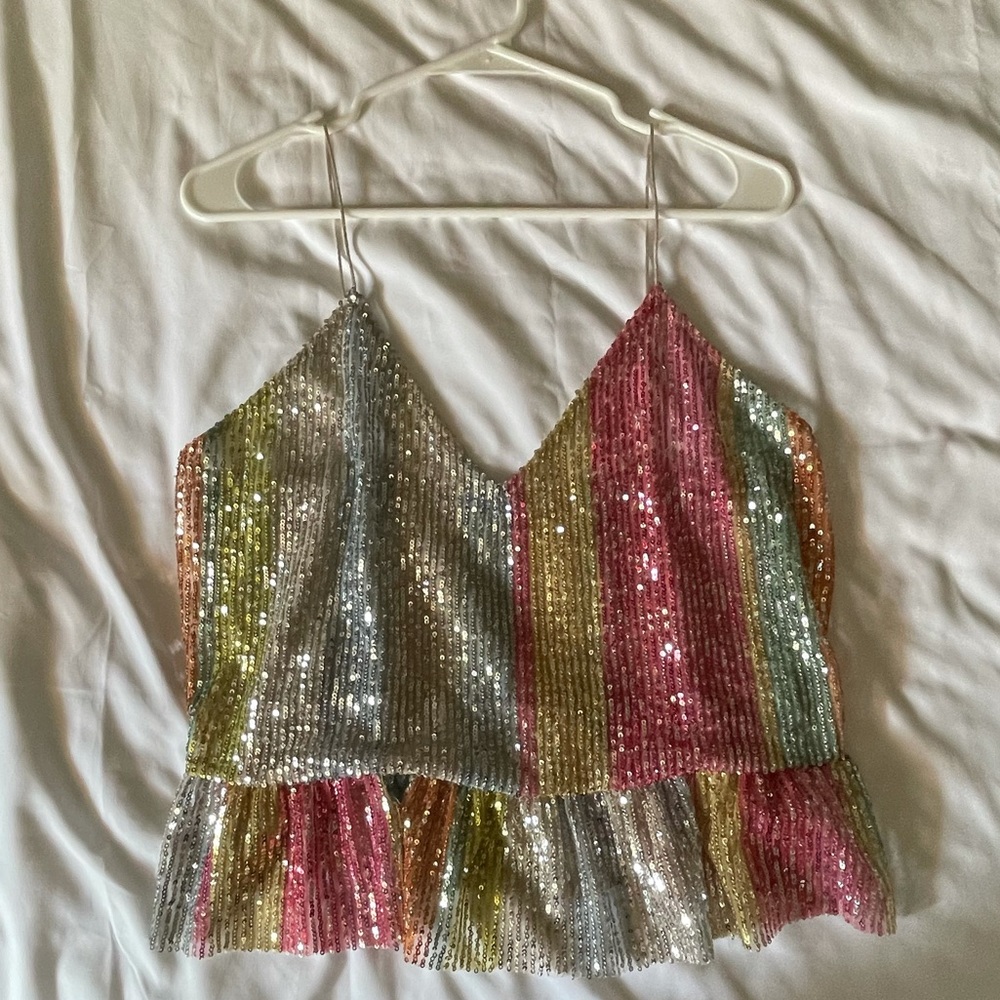 NWOT ZARA Multi-Color Crop Top